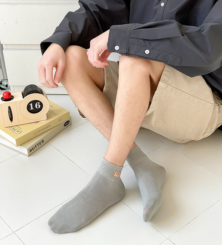 Herrar Broderade Ankelsockor