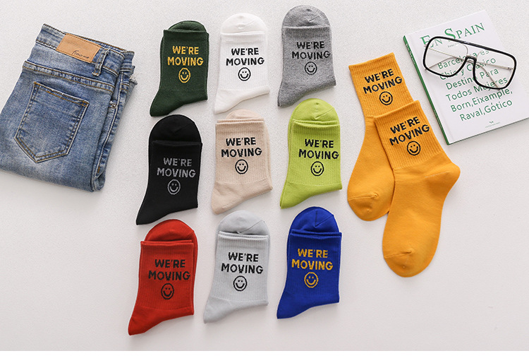 Meias Mid-Calf Carinhas Sorridentes