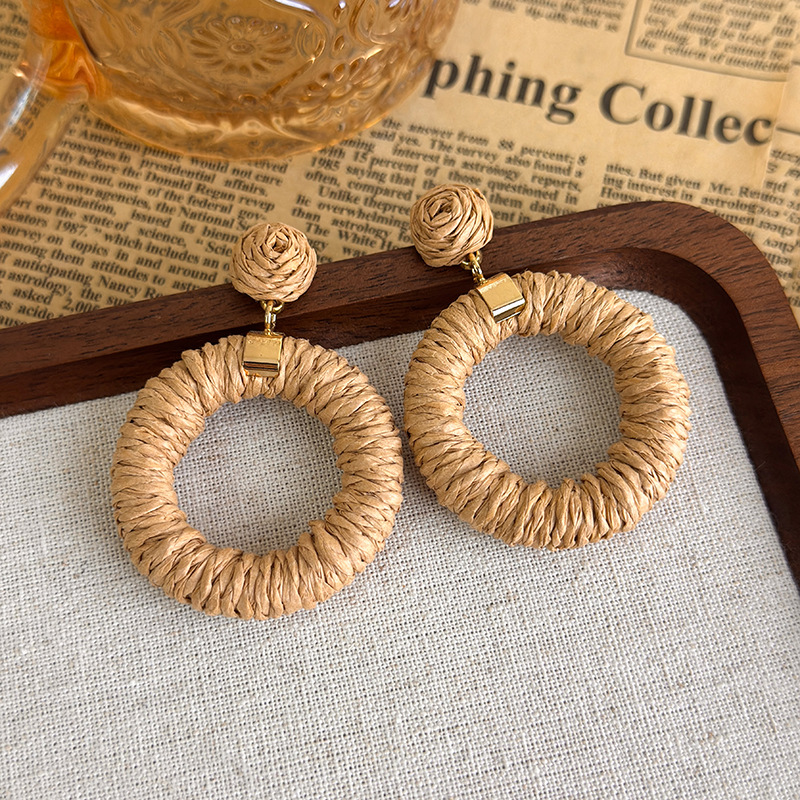 Bohemian Straw Earrings