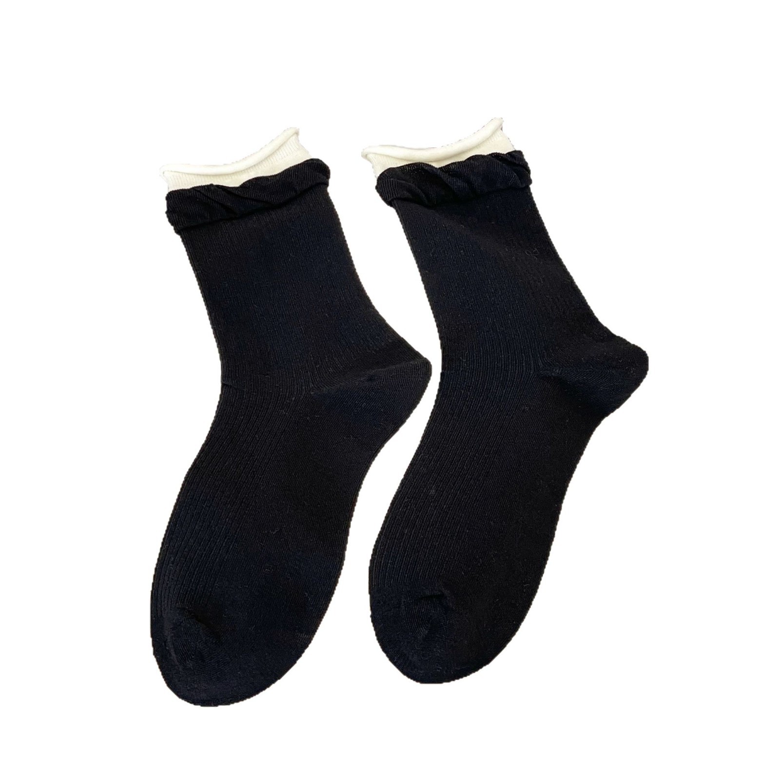 Meias Cano Médio de Algodão Penteado