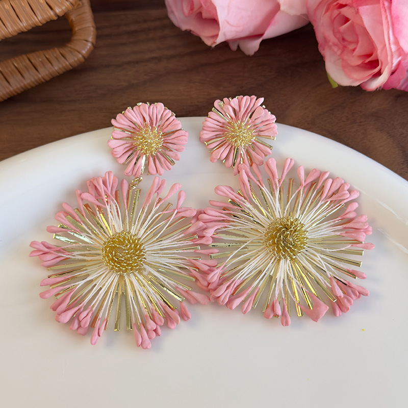 컬러플 해바라기 귀걸이