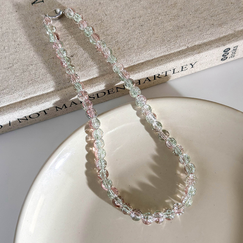 미니멀리스트 무지크리스탈 목걸이