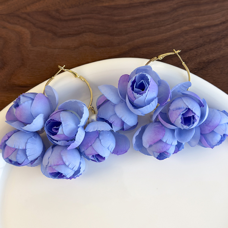 Серьги-кисточки с жемчугом Цветочные