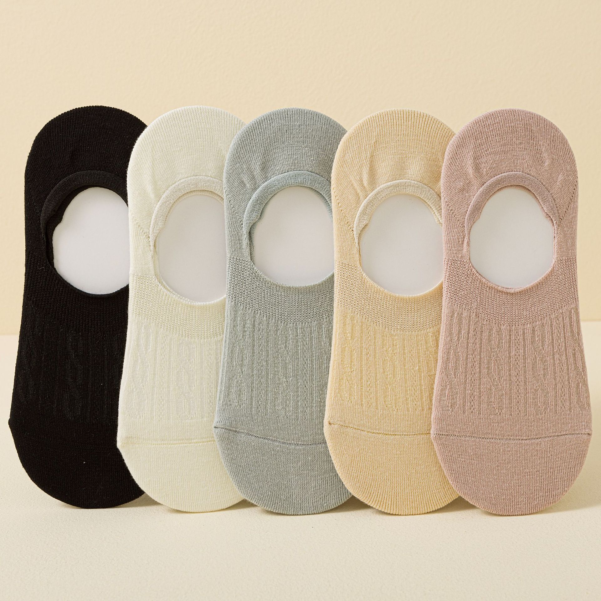 Κάλτσες με Ράβδωση Anti-Slip Χαμηλής Τομής Αόρατες