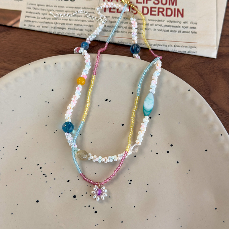 Boncuklu Çiçek Kolye