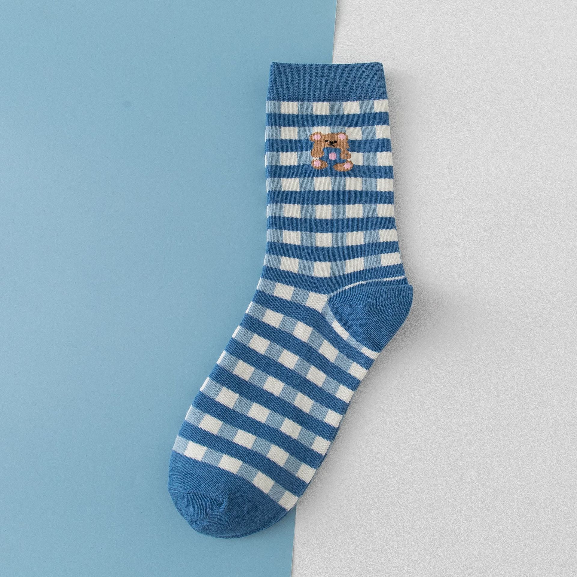 Meias Meia Canela Urso Cartoon para Mulheres