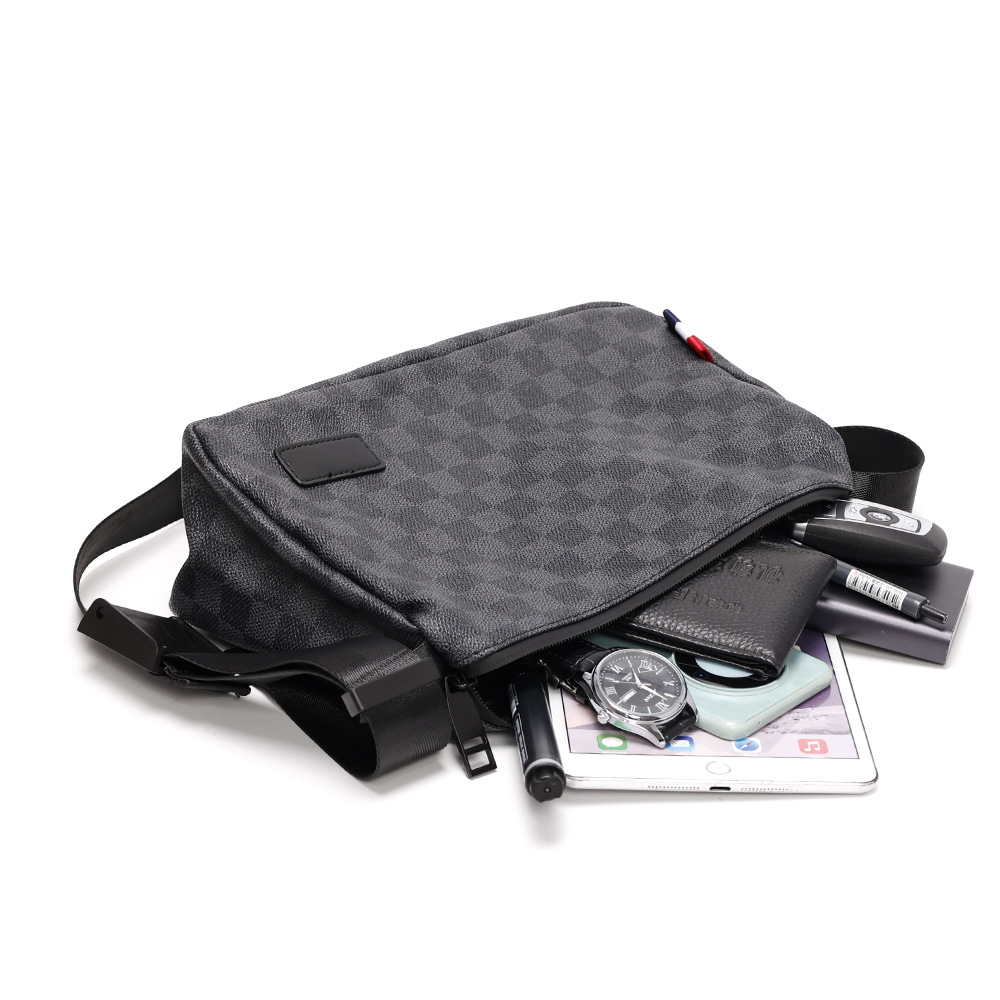 Heren Schoudertas met Ruitpatroon