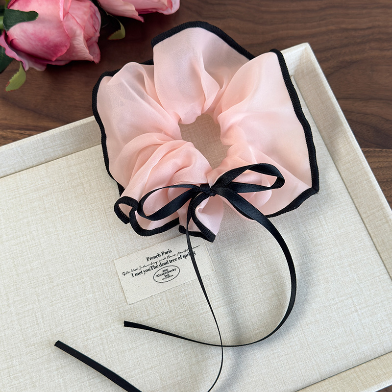 Gumki do Włosów Scrunchie z Siatką i Wstążką