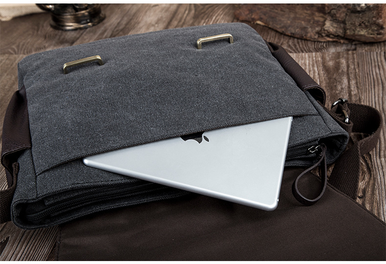 メンズキャンバスクロスボディショルダーバッグ