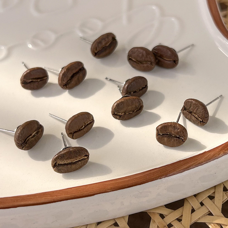 핸드메이드 커피빈 귀걸이