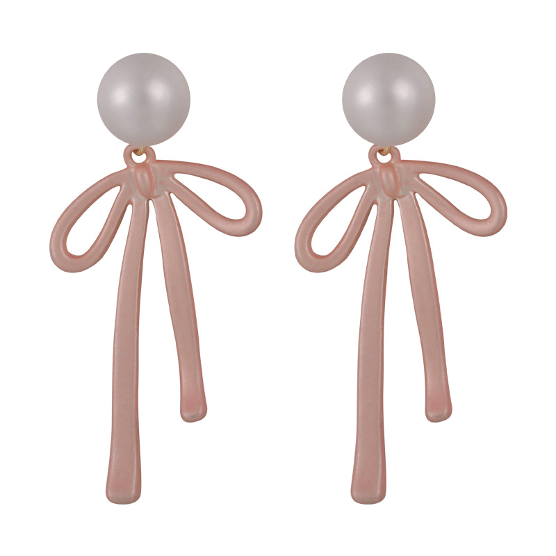 Pearl Ear Studs with Bow