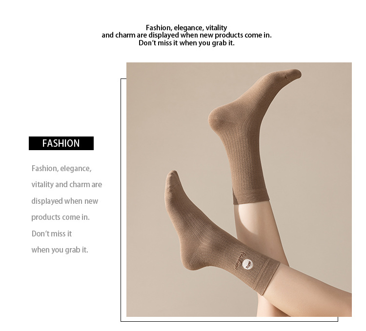 Meias Mid-Calf Bordadas Paris