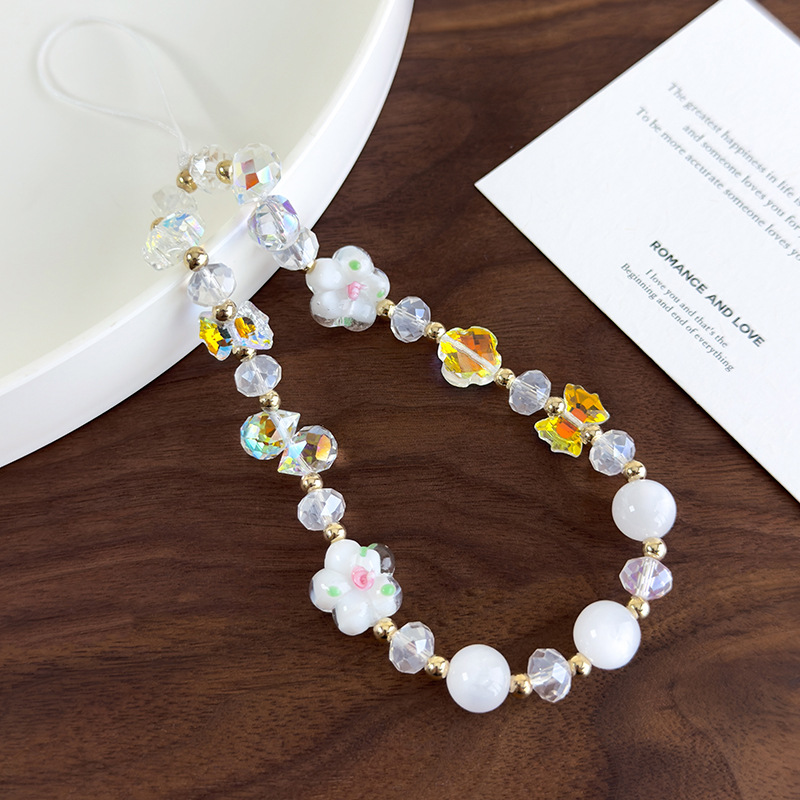 سلسلة هاتف من خرز الزجاج المتلألئ