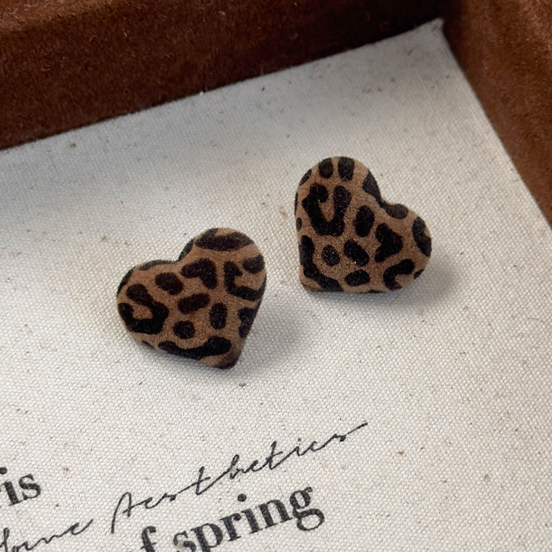 기하학 무늬 레오파드 플록 이어링