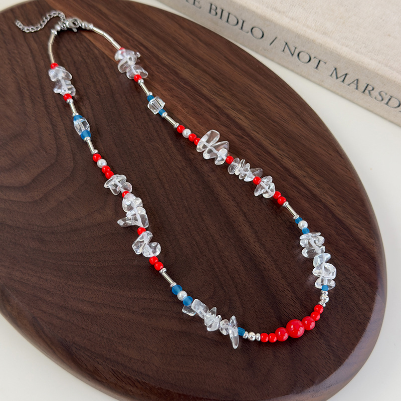 Етнічне Геометричне Намисто з Скляних Намистин