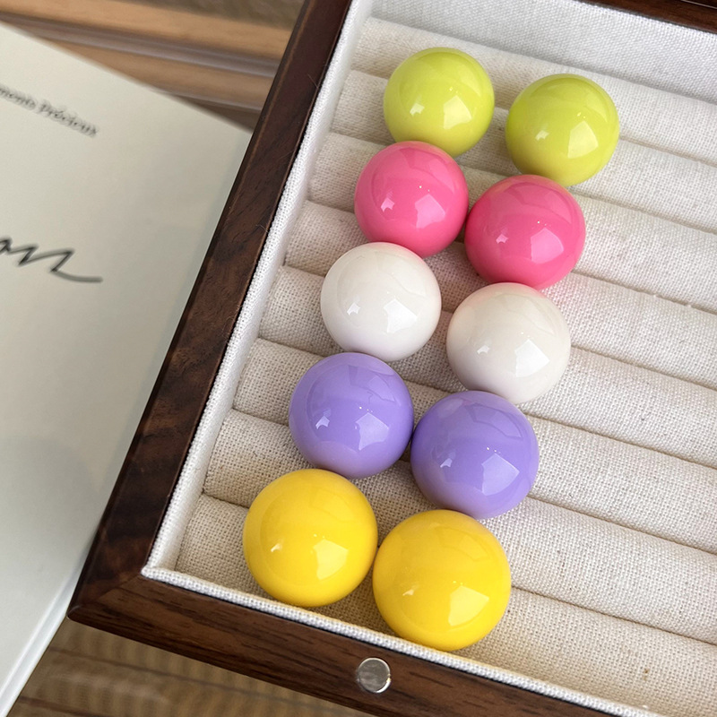 원형 레진 스터드 이어링