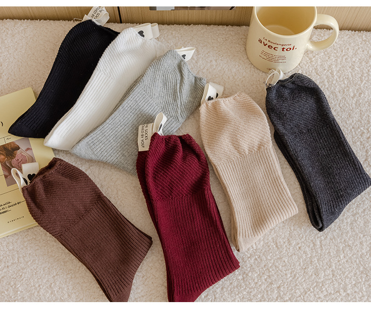 Meias Mid-Calf de Algodão