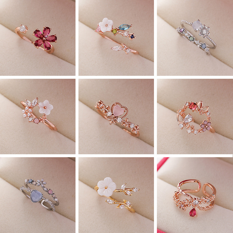 Floral Heart Open Ring