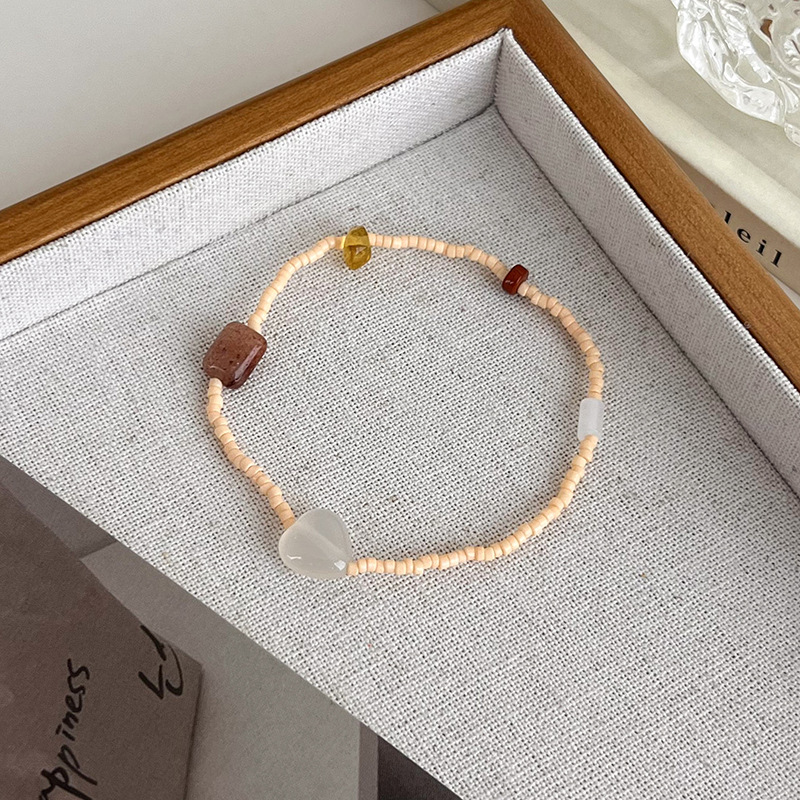 Κινέζικο Βραχιόλι με Πέτρες και Χάντρες Ρυζιού