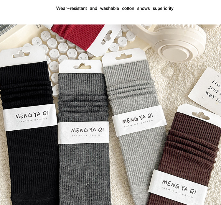 ถุงเท้ายาวถึงน่องผ้าฝ้ายสำหรับผู้หญิง