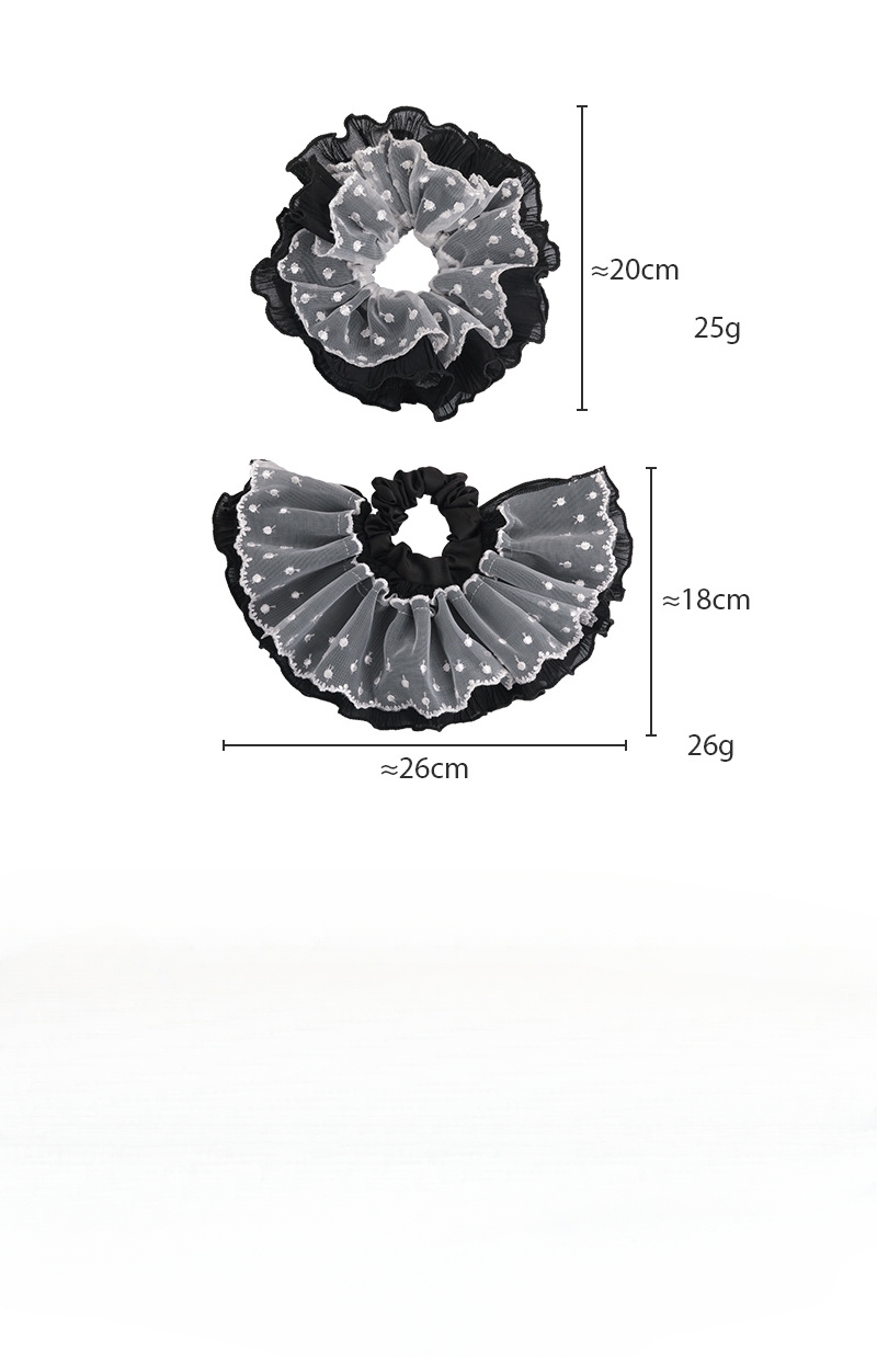 Gumka Do Włosów z Koronką w Kropki i Falbankami