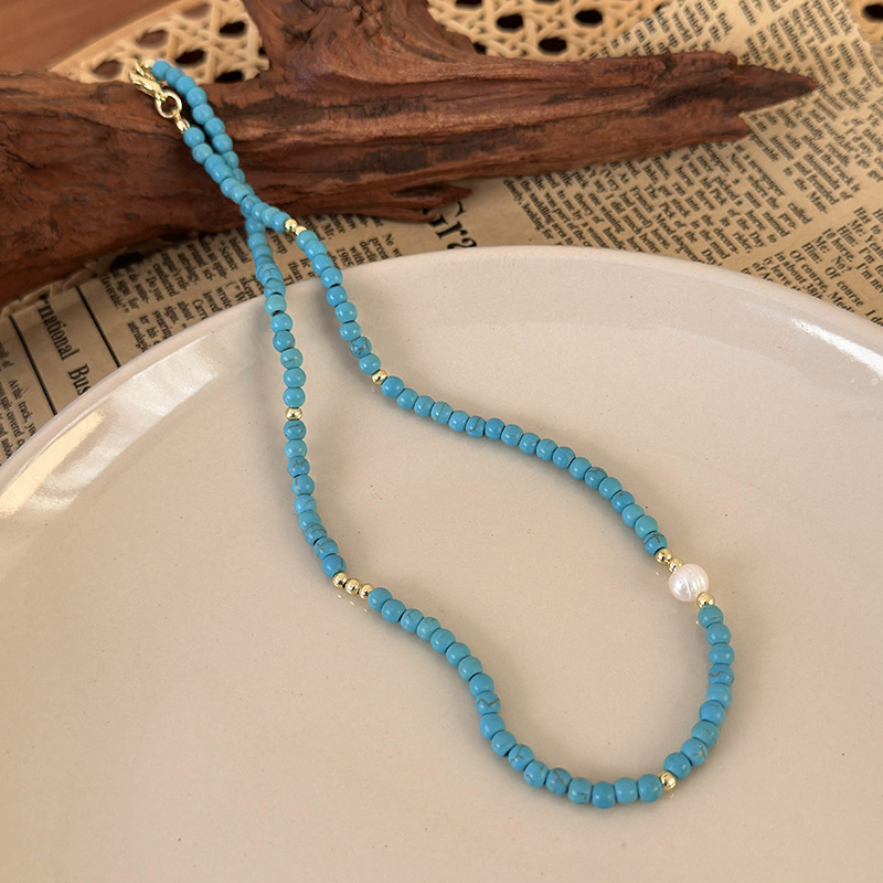 Геометричне намисто-чокер з перлами