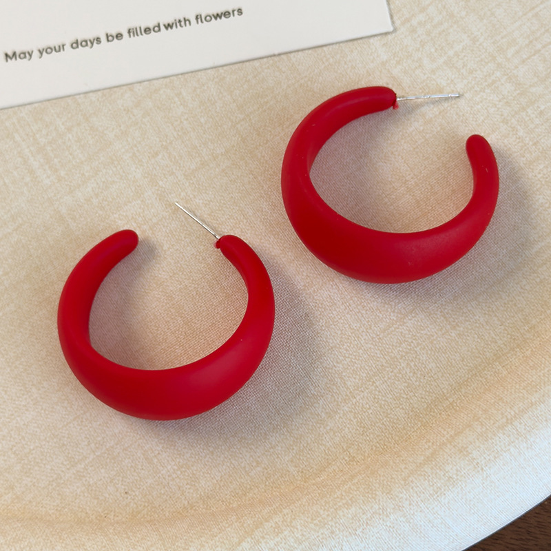 Şeker Renkli Reçine Halka Küpeler