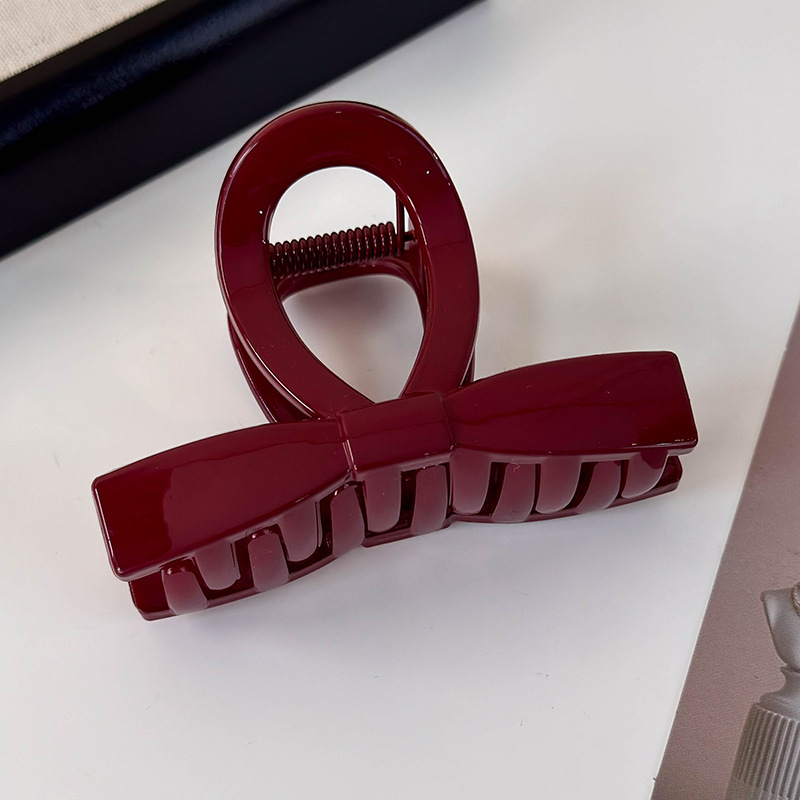 Czerwona i Czarna Spinka do Włosów z Kokardą