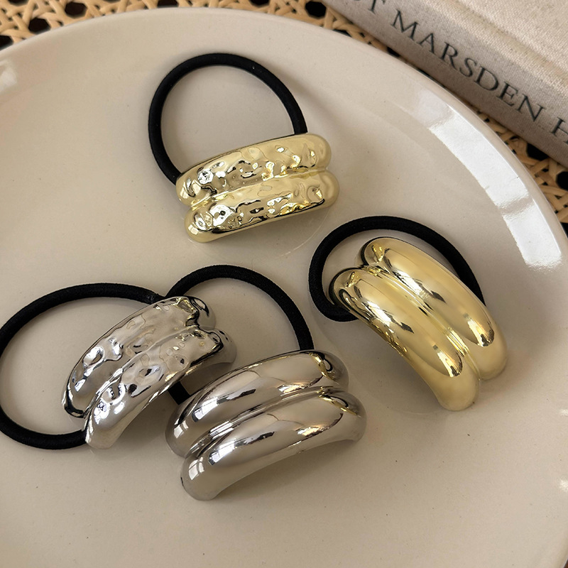 Geometryczne Metalowe Gumki do Włosów