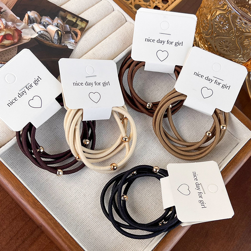 Haargummis mit Goldperlen Klein