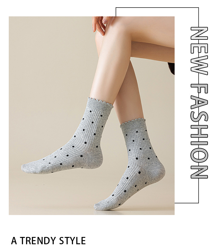 Dámské Krajkové Podkolenky s Tečkami