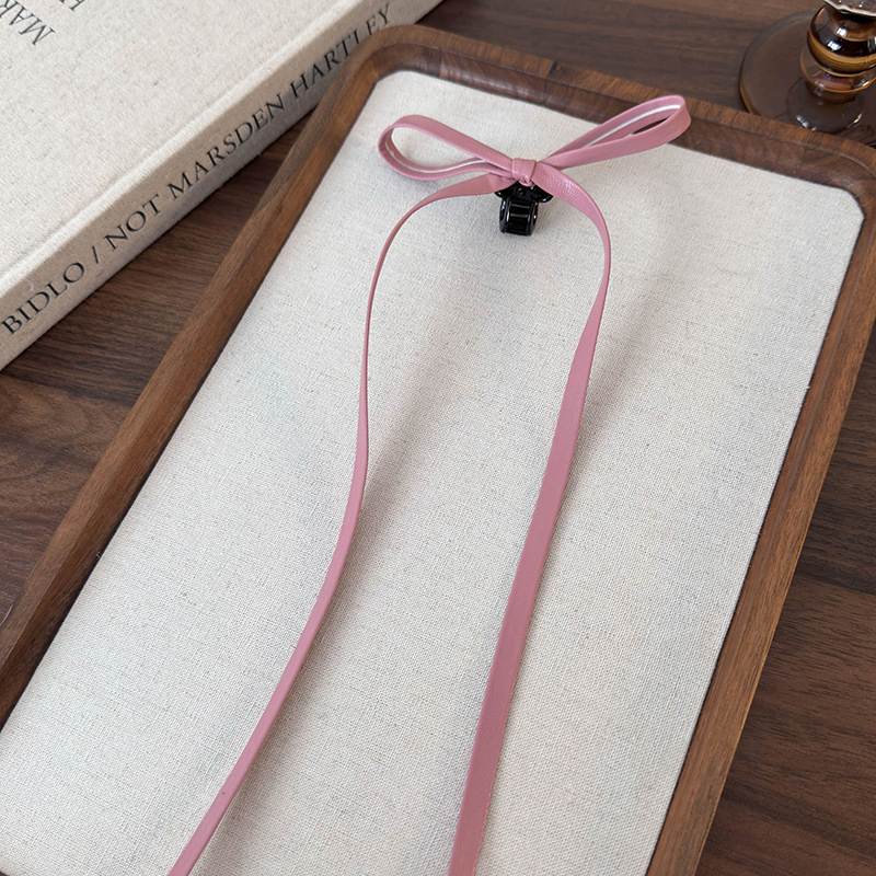 Spinki do Włosów ze Skórzaną Kokardą w Kolorze Mlecznej Herbaty