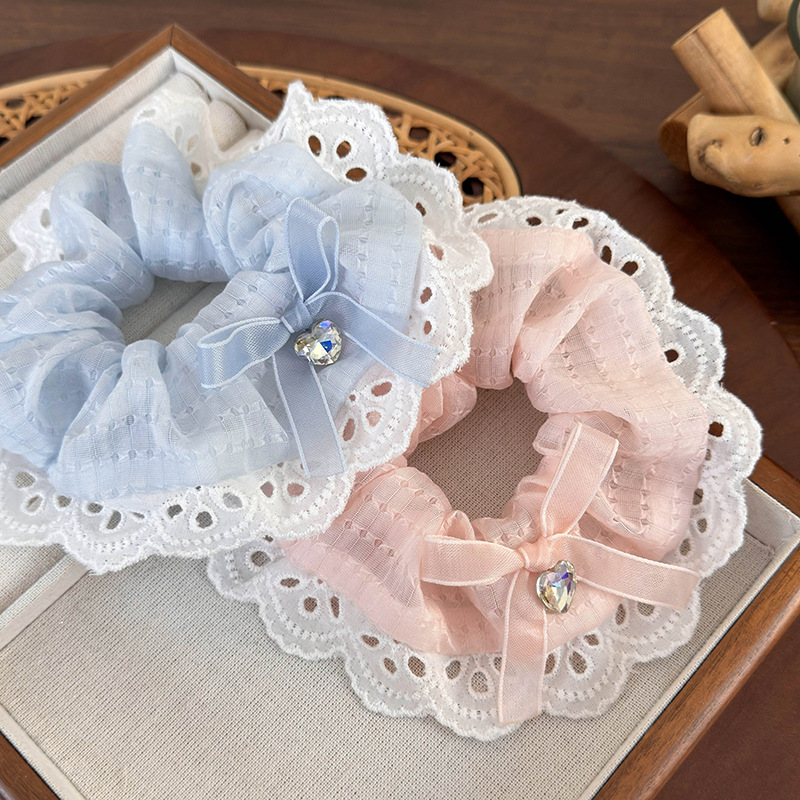 Scrunchie Cabelo com Laço e Strass