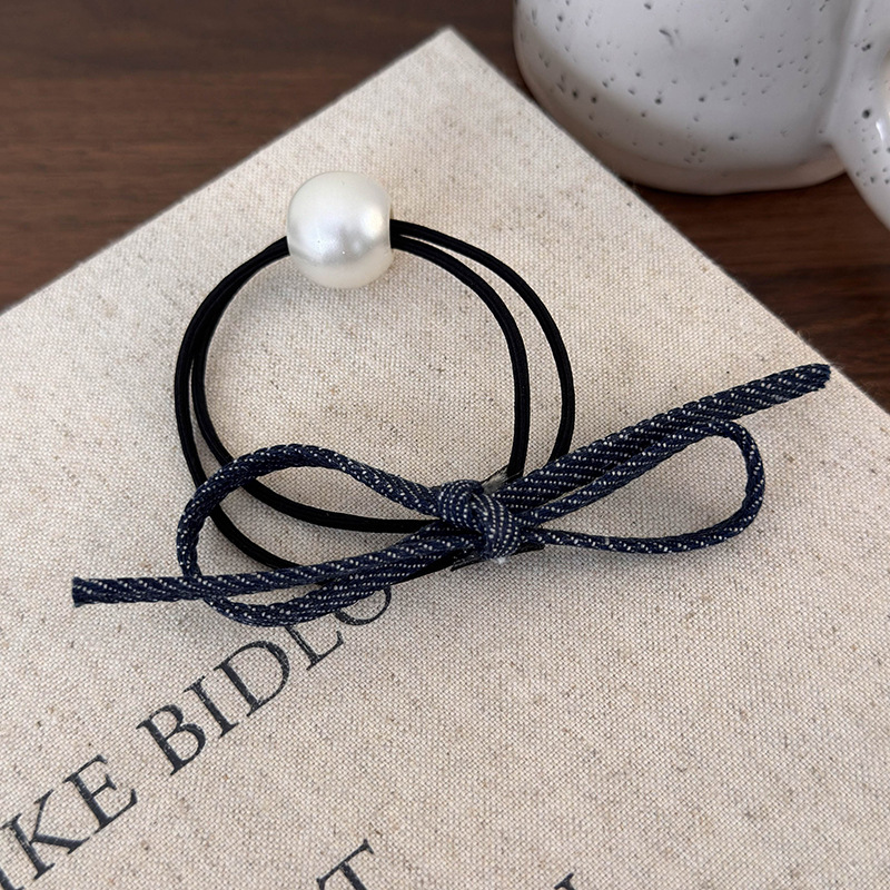 Заколки для волос с бантом из голубого денима