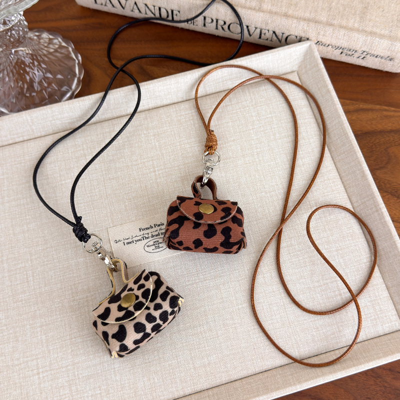 Leopard Print Coin Purse Necklace