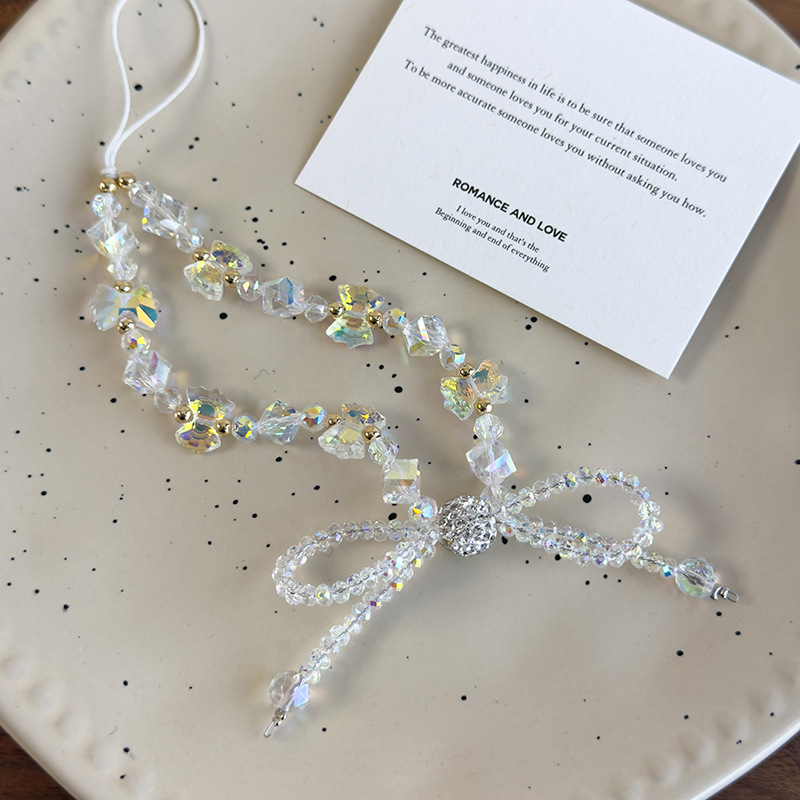 Crystal Bow Beaded Phone Strap