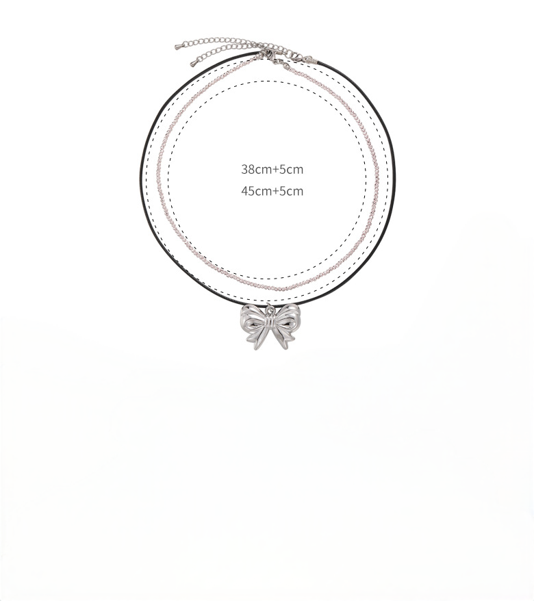 Collana con Fiocco Metallico Argento