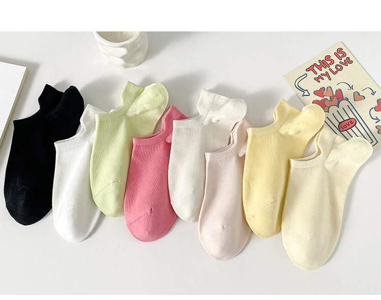 여성용 파스텔 컬러 인비저블 앵클 삭스