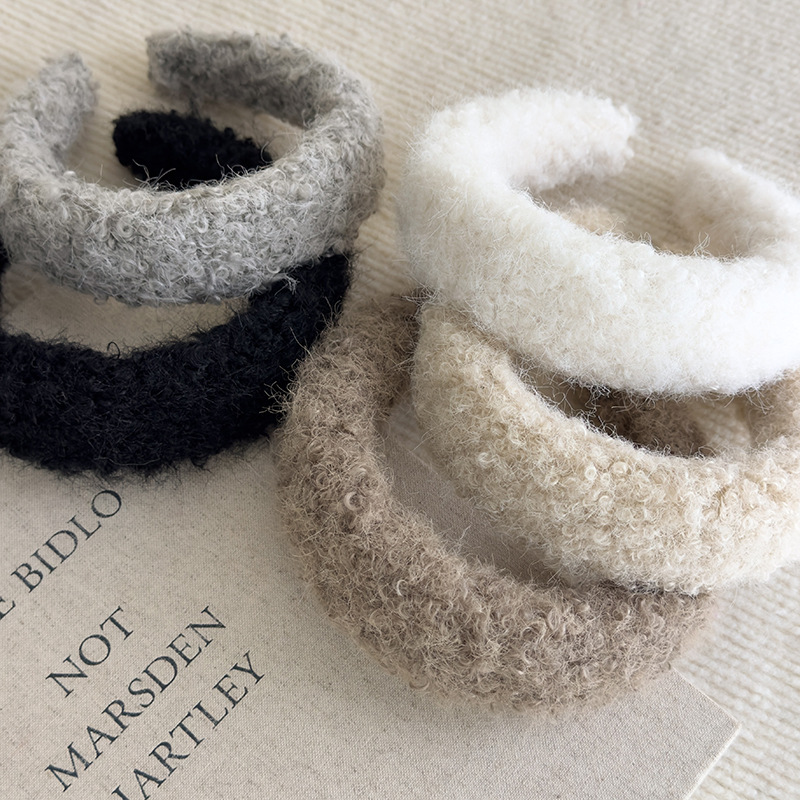 プラッシュラムウールワイドヘアバンド