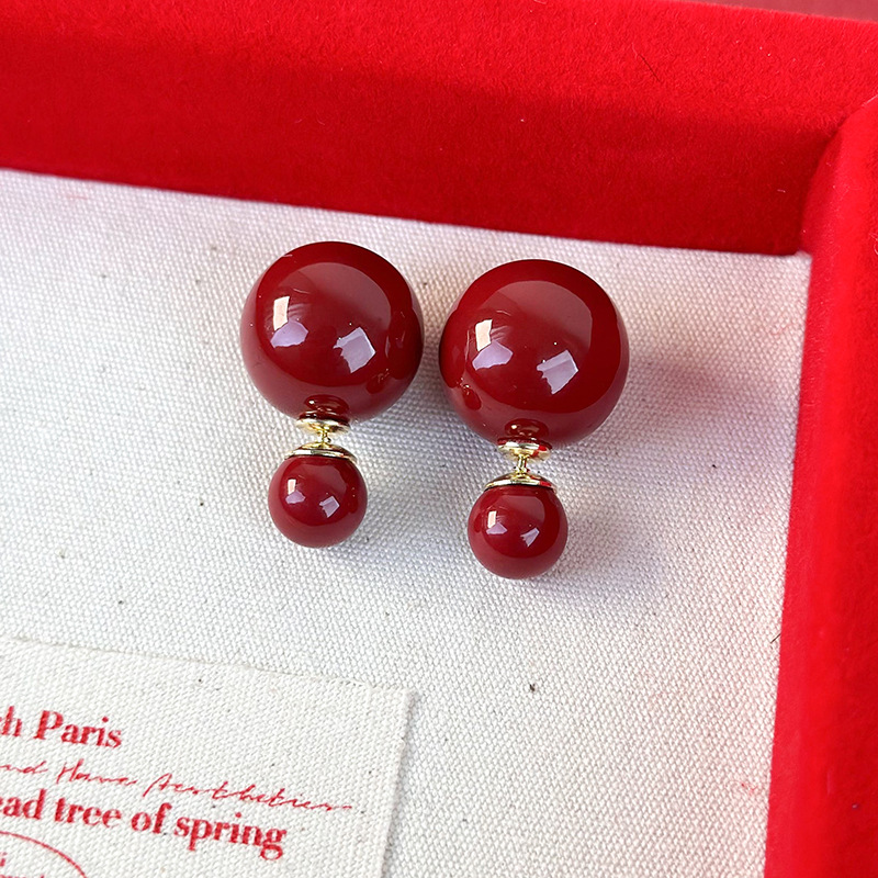 더블 사이드 펄 귀걸이