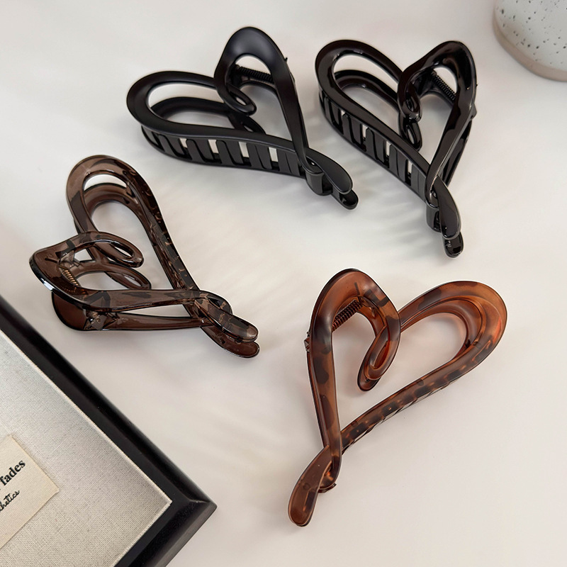 Geometric Heart Hair Claw Clip