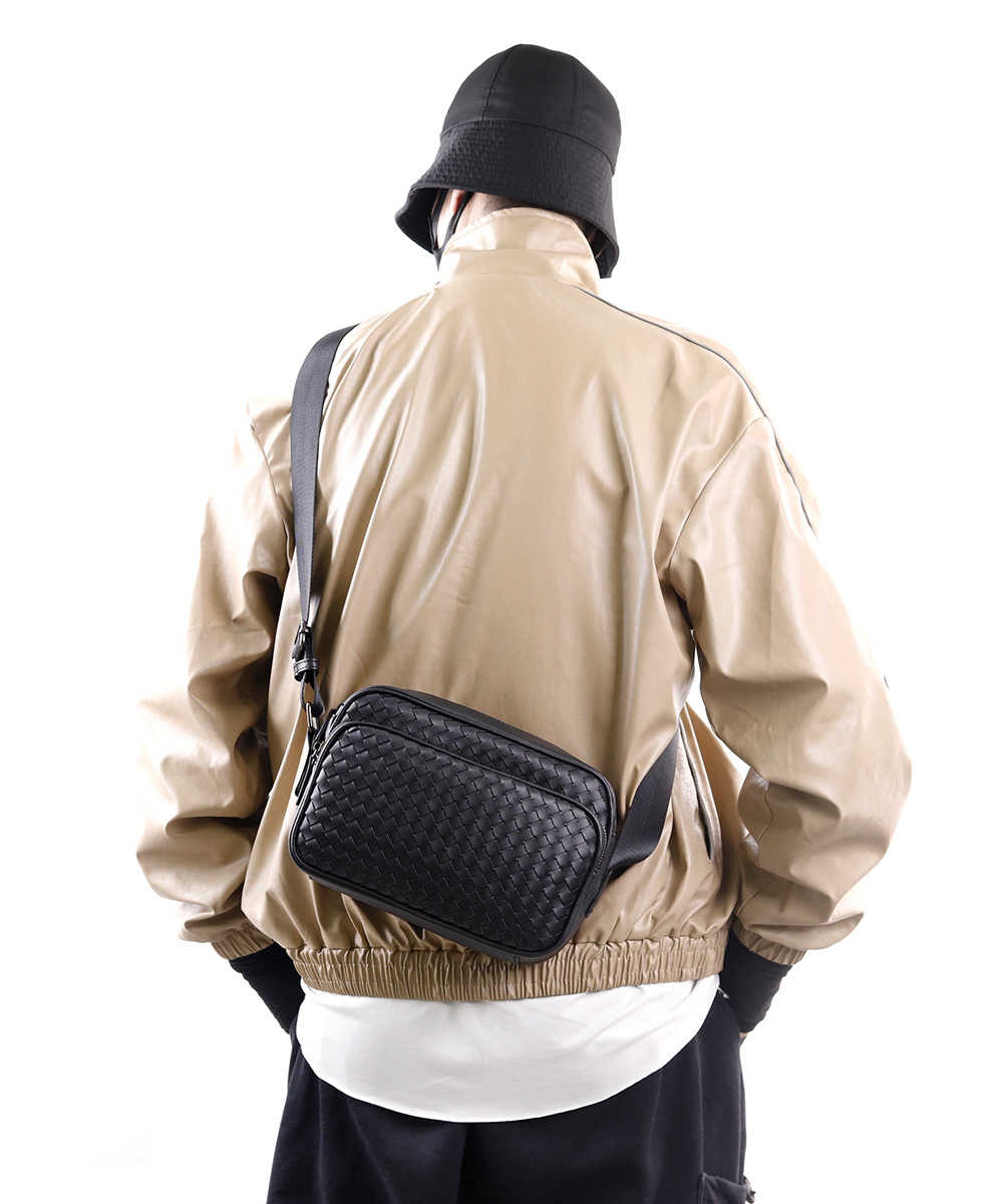 Túi đeo chéo da PU dệt nam