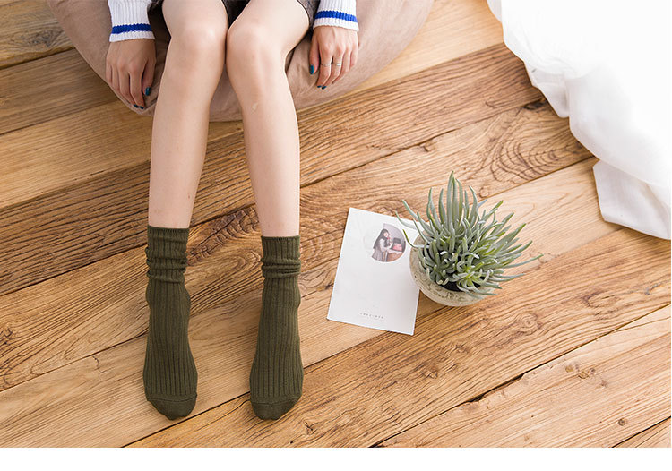 Meias Cáqui de Algodão para Mulheres