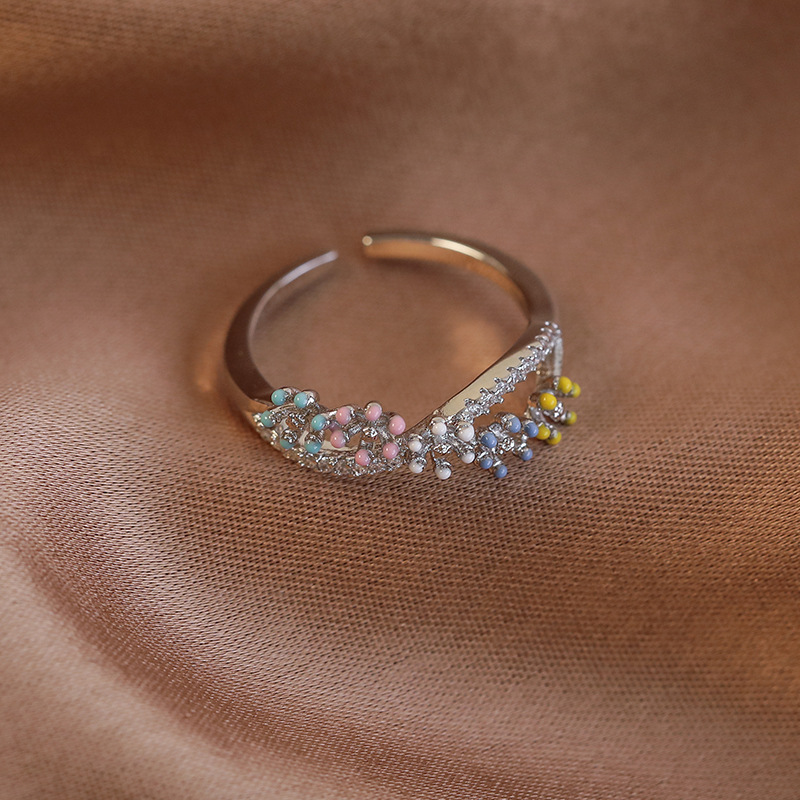 Cross Open Flower Ring