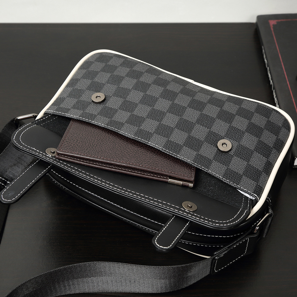 Heren Schoudertas met Ruitpatroon