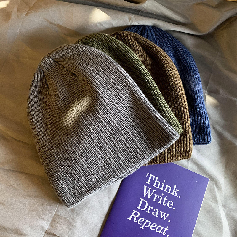 빈티지 두꺼운 니트 비니