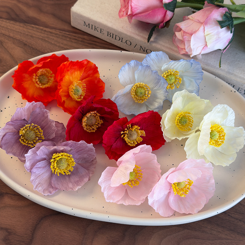 أقراط خشخاش زهور