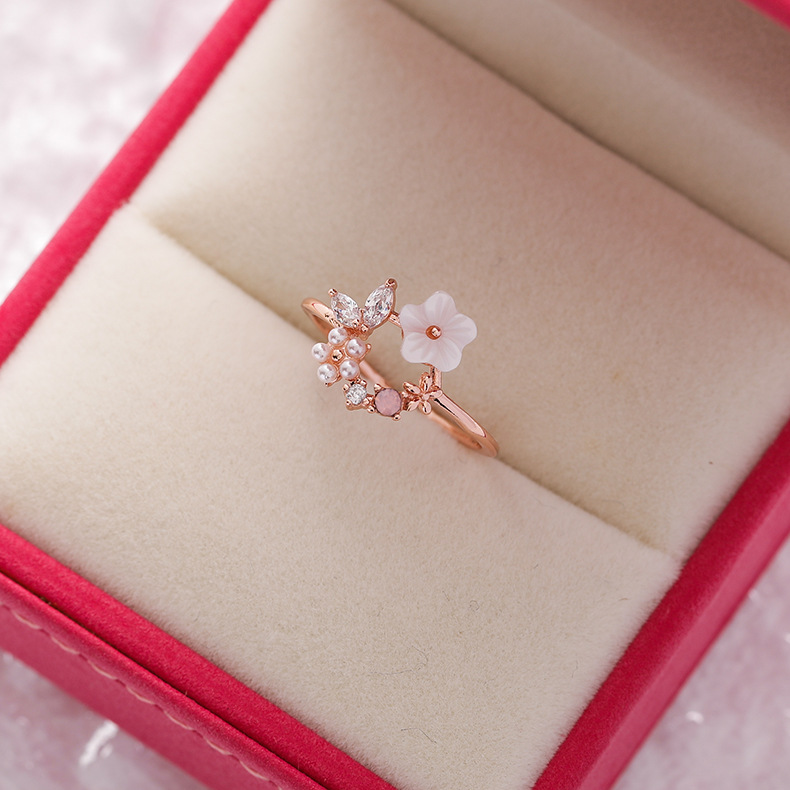 Floral Heart Open Ring