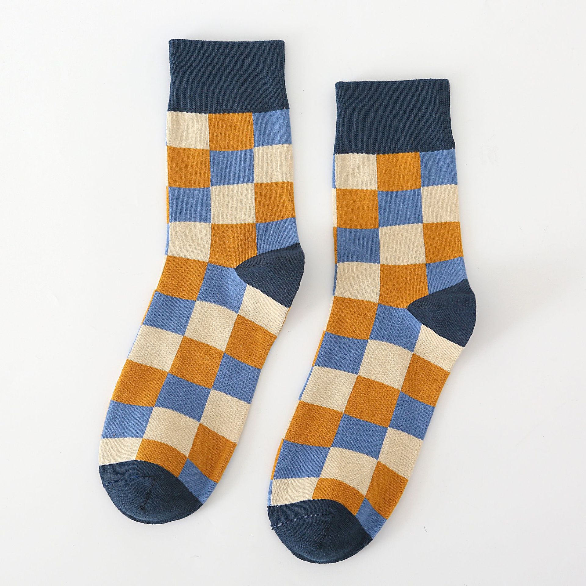 Pánské Casual Podkolenky s Kostkovaným Vzorem