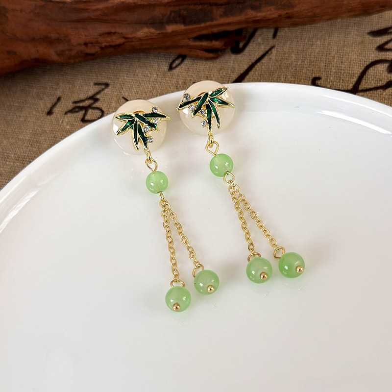 Bambu Pärl Tofflor Örhängen